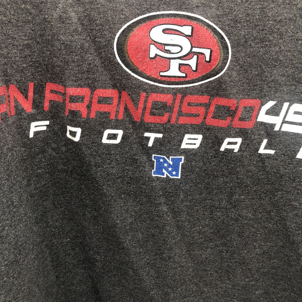 49ers Long Sleeve Shirt San Francisco Size Medium Gray NFC Majestic‎ Cotton Used - Picture 4 of 14
